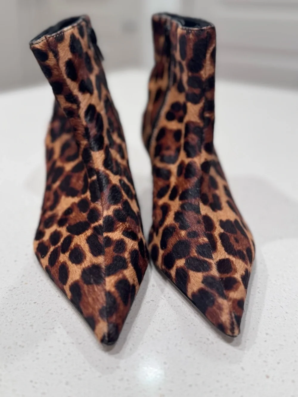 Gianni Bini Georgina Leopard Print Calf Hair Kitten Heel Booties Size 6M - Picture 2 of 13